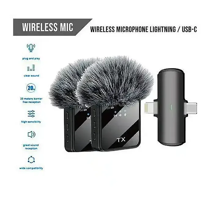 F15-2 Wireless Microphone 2 in 1 Collar Android & IPhone F15-2 Wireless Microphone 2 in 1 Collar Android & IPhone